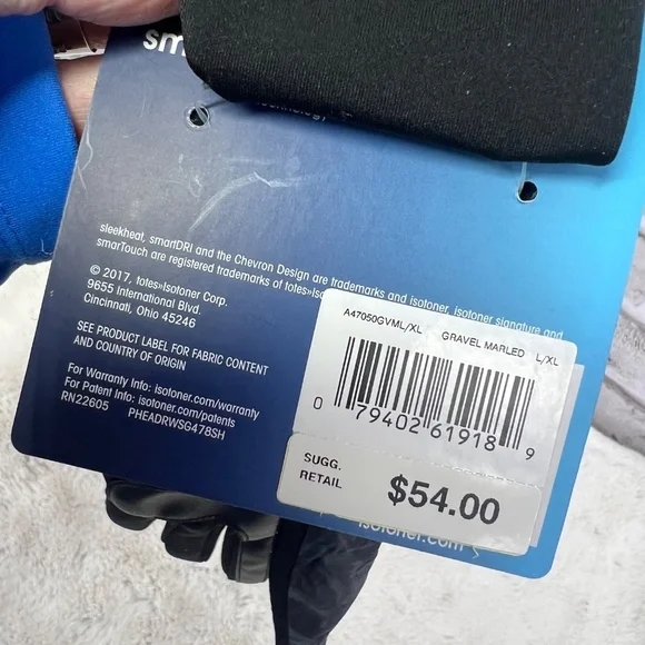 NWT ($54)🤩 |•ISOTONER•| Touch Screen Smart Dri Sleek Heat Gloves L/XL - Picture 6 of 8